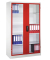 Stahlschrank 8931-055 S10299 lichtgrau, rubinrot, Acrylglas 120,0 x 50,0 x 195,0 cm, aufgebaut